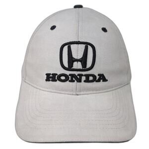 Honda Strapback Hat Gray One Size Adjustable Embroidered Vent Holes